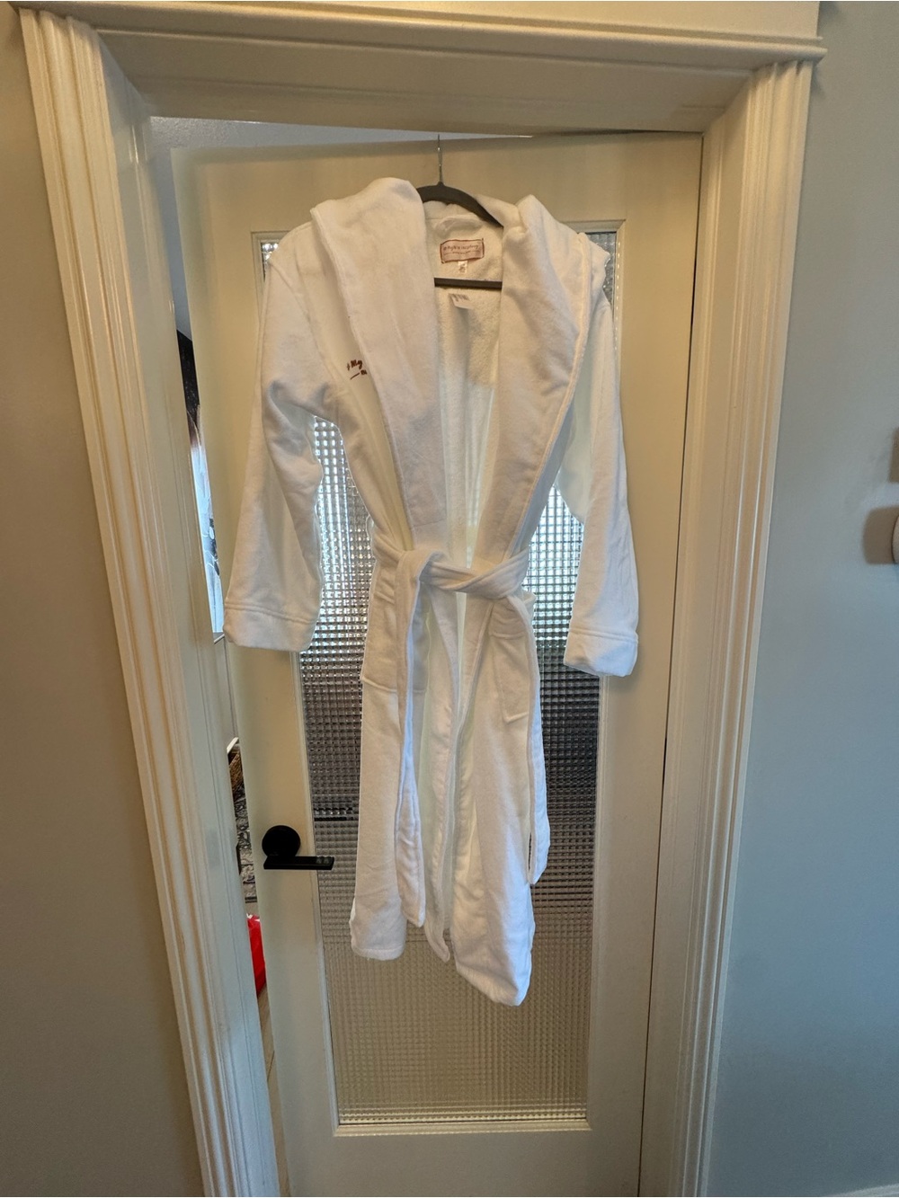 White Hooded Women's Terry Cloth Bathrobe with Belt